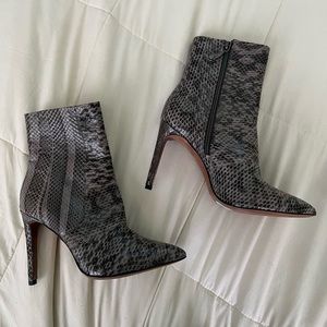 BCB Grey Snakeskin Booties
